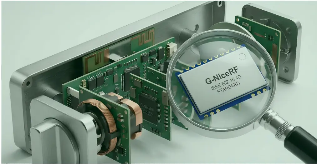 UWB smart lock internal electronics and IEEE 802.15.4 standards