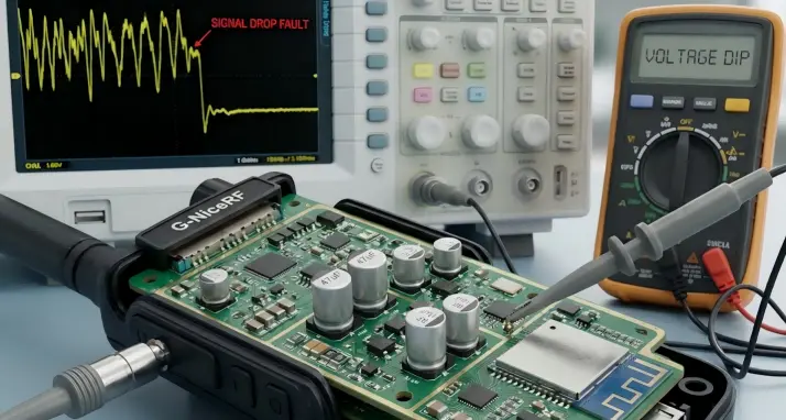 G-NiceRF board + signal-dropout analysis image