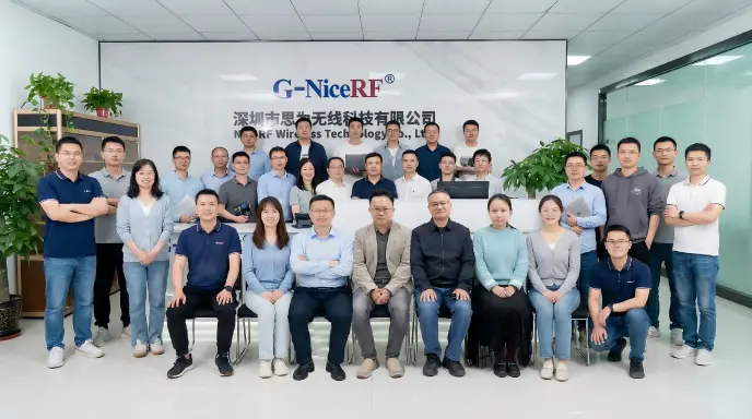 NiceRF R&D, technical support, and operations team group photo