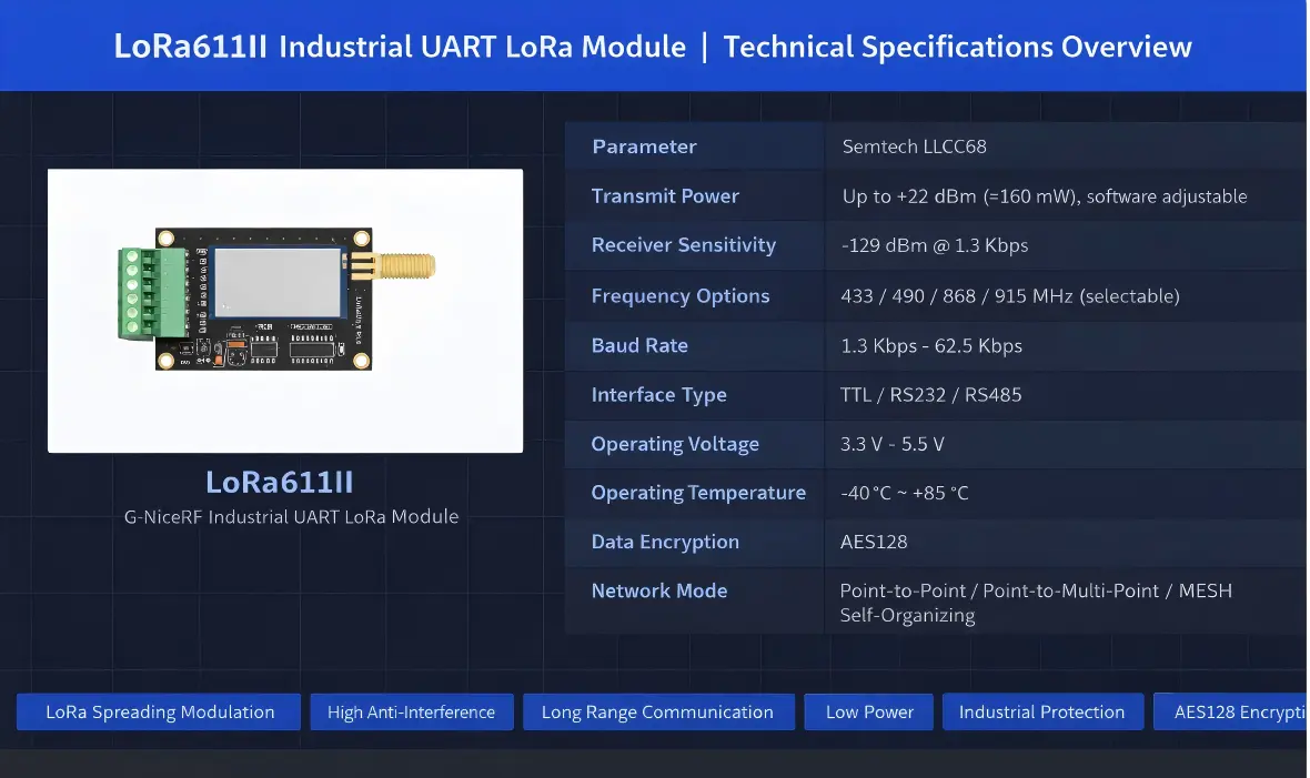 LoRa611II wireless data transmission module